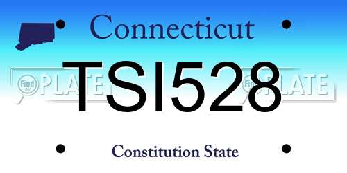TSI528 Connecticut License Plate