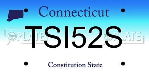 TSI52S Connecticut License Plate