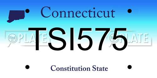 TSI575 Connecticut License Plate