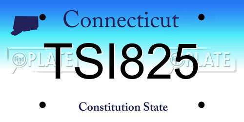 TSI825 Connecticut License Plate