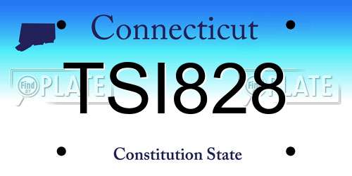 TSI828 Connecticut License Plate