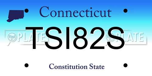 TSI82S Connecticut License Plate