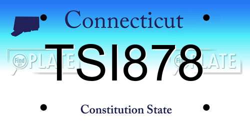 TSI878 Connecticut License Plate
