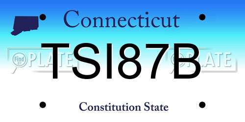 TSI87B Connecticut License Plate