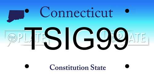 TSIG99 Connecticut License Plate