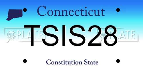 TSIS28 Connecticut License Plate