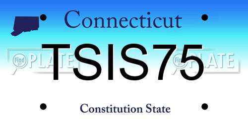 TSIS75 Connecticut License Plate
