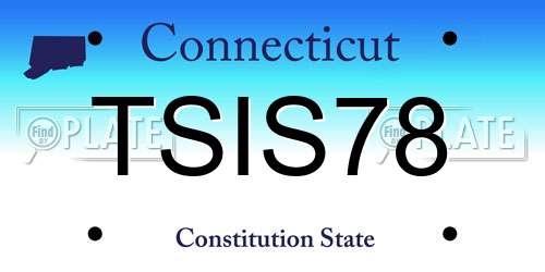 TSIS78 Connecticut License Plate