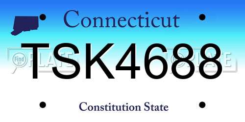 TSK4688 Connecticut License Plate