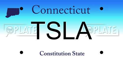 TSLA Connecticut License Plate