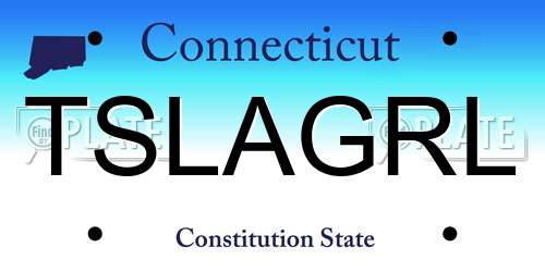 TSLAGRL Connecticut License Plate