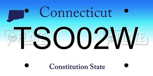 TSO02W Connecticut License Plate