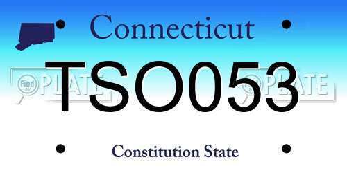 TSO053 Connecticut License Plate