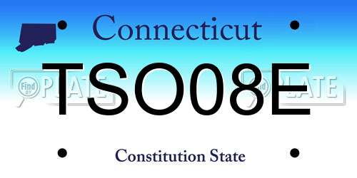 TSO08E Connecticut License Plate