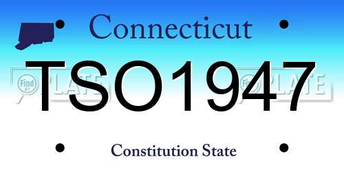 TSO1947 Connecticut License Plate