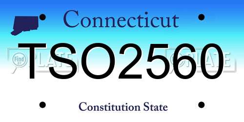 TSO2560 Connecticut License Plate
