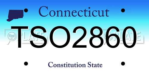 TSO2860 Connecticut License Plate