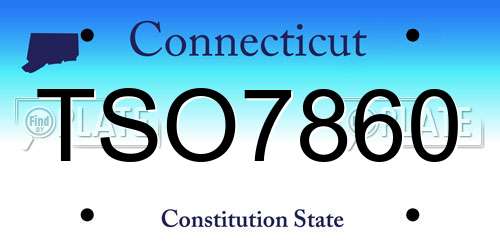 TSO7860 Connecticut License Plate