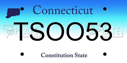 TSOO53 Connecticut License Plate