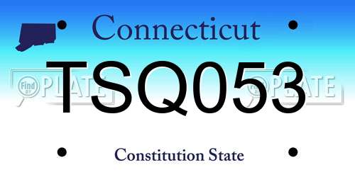 TSQ053 Connecticut License Plate