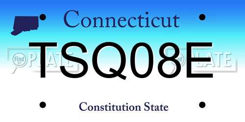 TSQ08E Connecticut License Plate