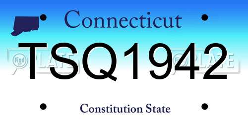 TSQ1942 Connecticut License Plate