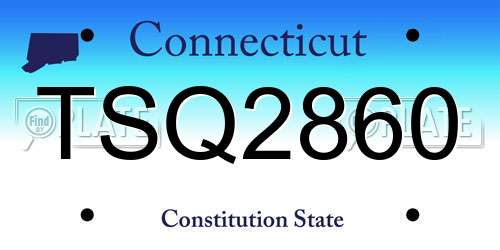 TSQ2860 Connecticut License Plate