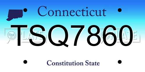 TSQ7860 Connecticut License Plate
