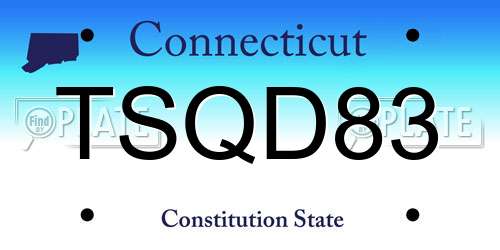 TSQD83 Connecticut License Plate
