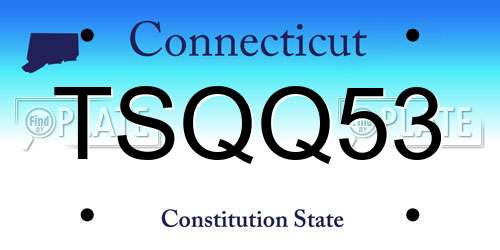 TSQQ53 Connecticut License Plate