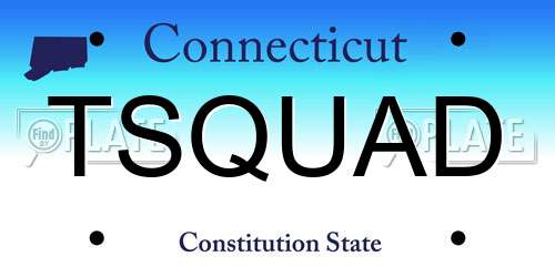 TSQUAD Connecticut License Plate