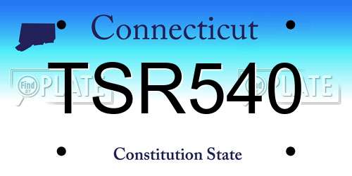TSR540 Connecticut License Plate