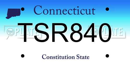 TSR840 Connecticut License Plate