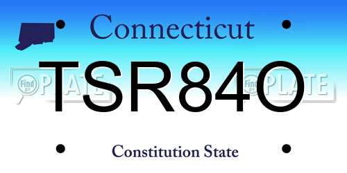 TSR84O Connecticut License Plate
