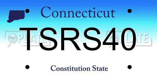 TSRS40 Connecticut License Plate