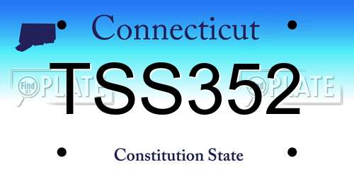 TSS352 Connecticut License Plate