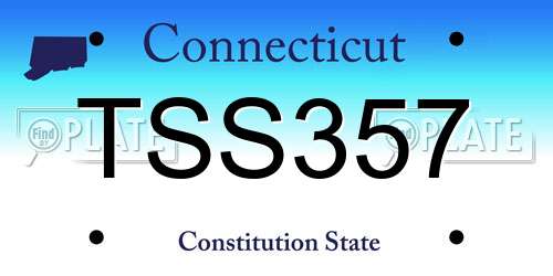 TSS357 Connecticut License Plate