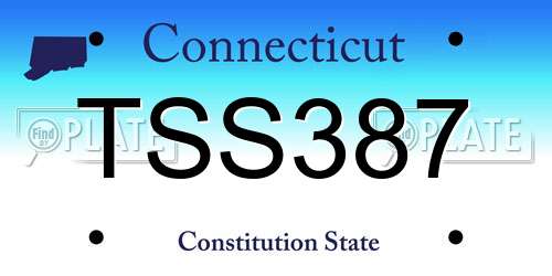 TSS387 Connecticut License Plate
