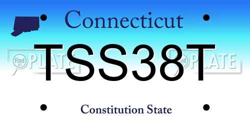 TSS38T Connecticut License Plate