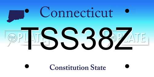 TSS38Z Connecticut License Plate