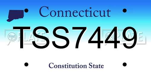 TSS7449 Connecticut License Plate