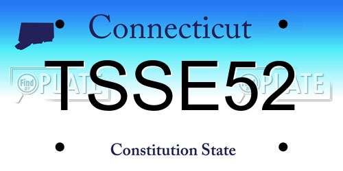 TSSE52 Connecticut License Plate
