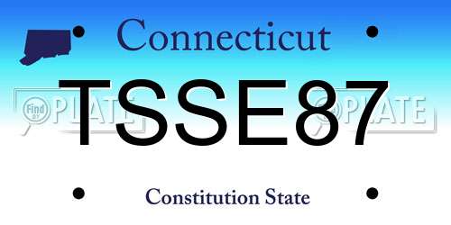 TSSE87 Connecticut License Plate