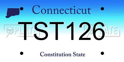 TST126 Connecticut License Plate