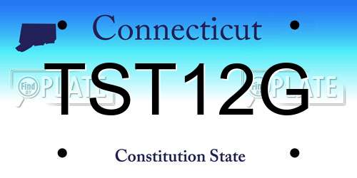 TST12G Connecticut License Plate