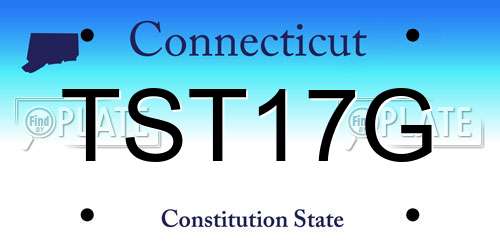 TST17G Connecticut License Plate