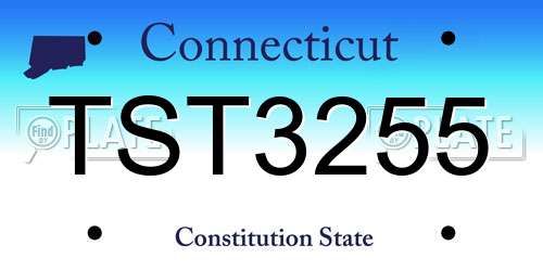 TST3255 Connecticut License Plate