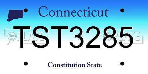 TST3285 Connecticut License Plate