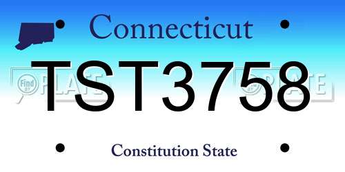 TST3758 Connecticut License Plate