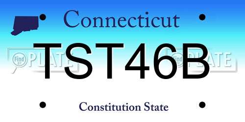 TST46B Connecticut License Plate